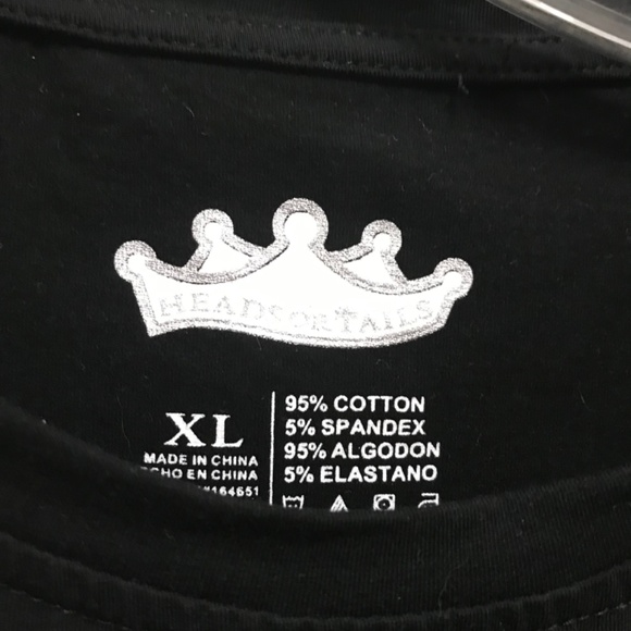 Heads or Tales, XL, Black Gold Embellished Skull Shirt - Picture 4 of 4